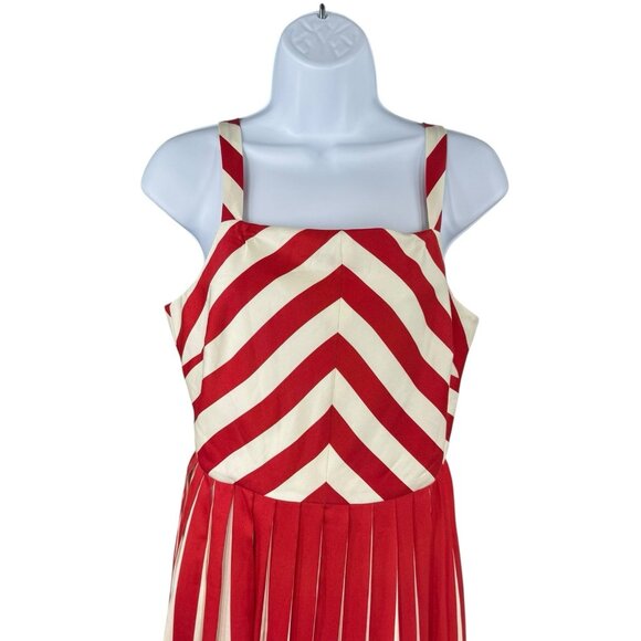 Tuckernuck NEW Red Rogue Stripe Sleeveless Classic Modest Maxi Dress Size S - Picture 4 of 10